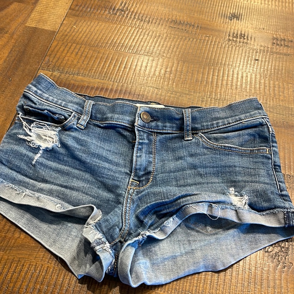 Dark blue low rise short shorts